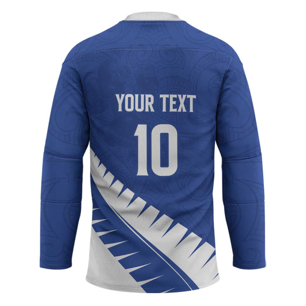 Custom New Zealand Cricket Hockey Jersey Kiwi Birds Haka Dance Blue Fern Sporty Style