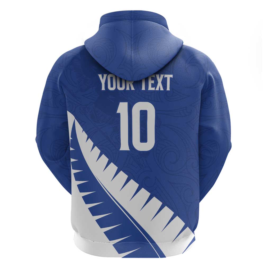 Custom New Zealand Cricket Hoodie Kiwi Birds Haka Dance Blue Fern Sporty Style