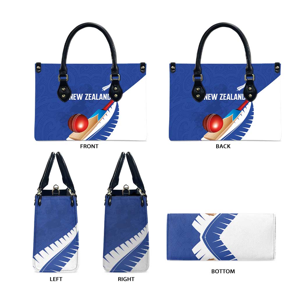New Zealand Cricket Leather Bag Kiwi Birds Haka Dance Blue Fern Sporty Style
