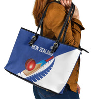 New Zealand Cricket Leather Tote Bag Kiwi Birds Haka Dance Blue Fern Sporty Style