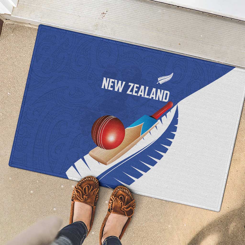 New Zealand Cricket Rubber Doormat Kiwi Birds Haka Dance Blue Fern Sporty Style