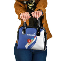 New Zealand Cricket Shoulder Handbag Kiwi Birds Haka Dance Blue Fern Sporty Style
