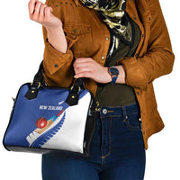New Zealand Cricket Shoulder Handbag Kiwi Birds Haka Dance Blue Fern Sporty Style