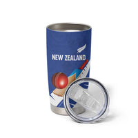 Custom New Zealand Cricket Tumbler Cup Kiwi Birds Haka Dance Blue Fern Sporty Style LT03 - Polynesian Pride