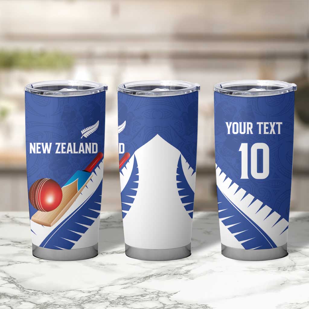 Custom New Zealand Cricket Tumbler Cup Kiwi Birds Haka Dance Blue Fern Sporty Style LT03 - Polynesian Pride