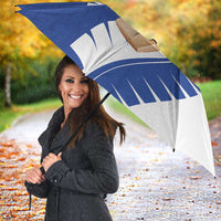 New Zealand Cricket Umbrella Kiwi Birds Haka Dance Blue Fern Sporty Style