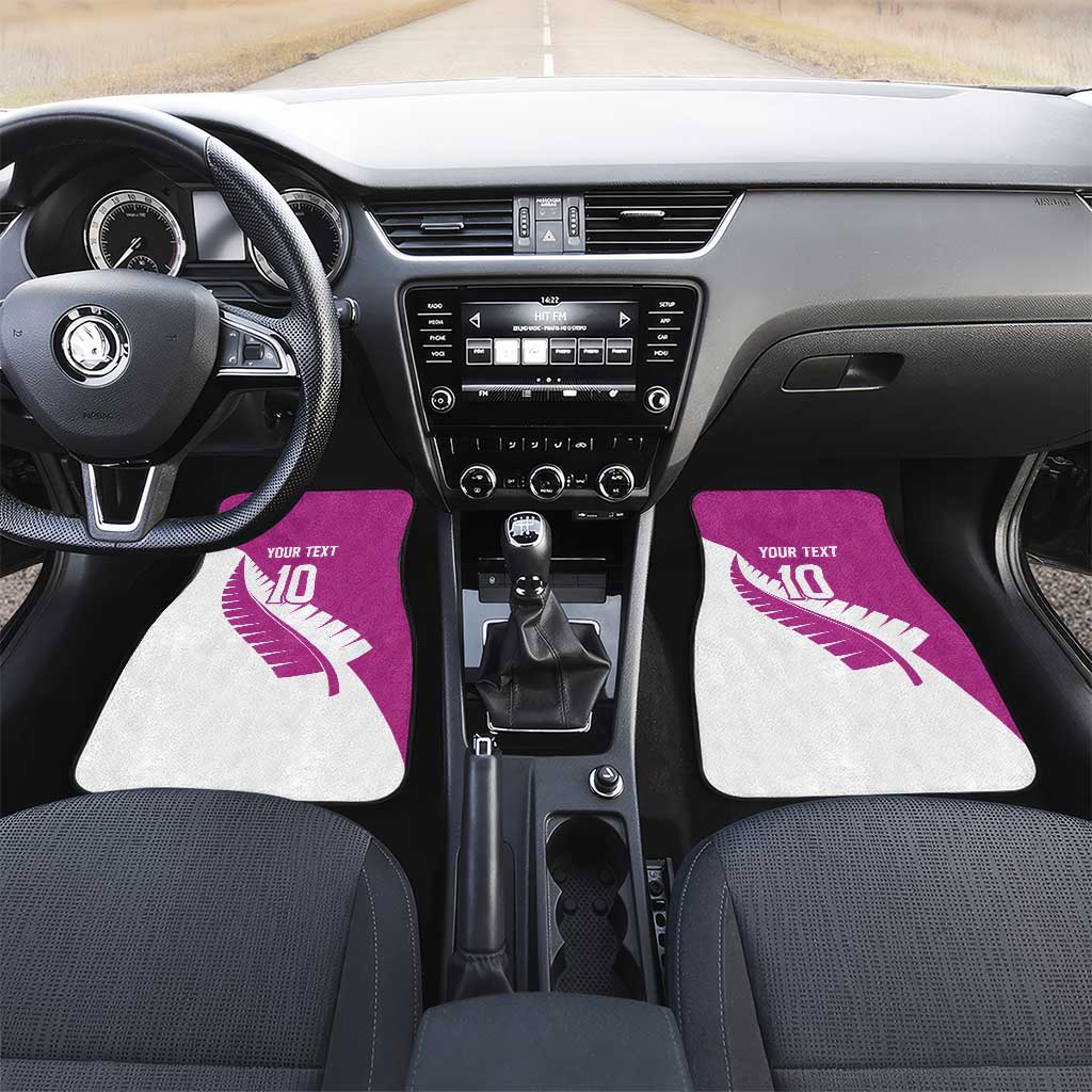 Custom New Zealand Cricket Car Mats Kiwi Birds Haka Dance Pink Fern Sporty Style
