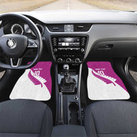 Custom New Zealand Cricket Car Mats Kiwi Birds Haka Dance Pink Fern Sporty Style
