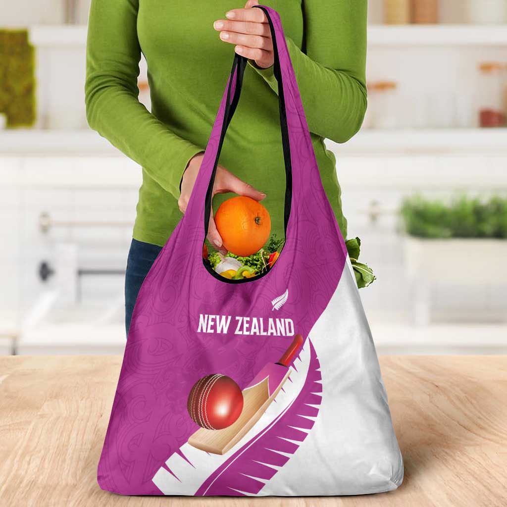New Zealand Cricket Grocery Bag Kiwi Birds Haka Dance Pink Fern Sporty Style