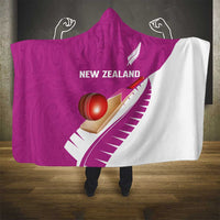 New Zealand Cricket Hooded Blanket Kiwi Birds Haka Dance Pink Fern Sporty Style