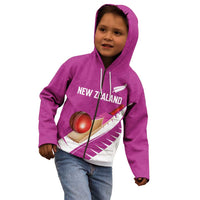 Custom New Zealand Cricket Kid Hoodie Kiwi Birds Haka Dance Pink Fern Sporty Style