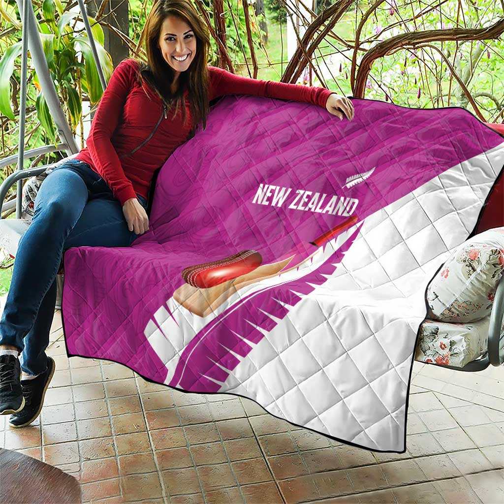 New Zealand Cricket Quilt Kiwi Birds Haka Dance Pink Fern Sporty Style