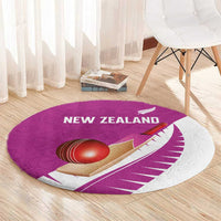New Zealand Cricket Round Carpet Kiwi Birds Haka Dance Pink Fern Sporty Style