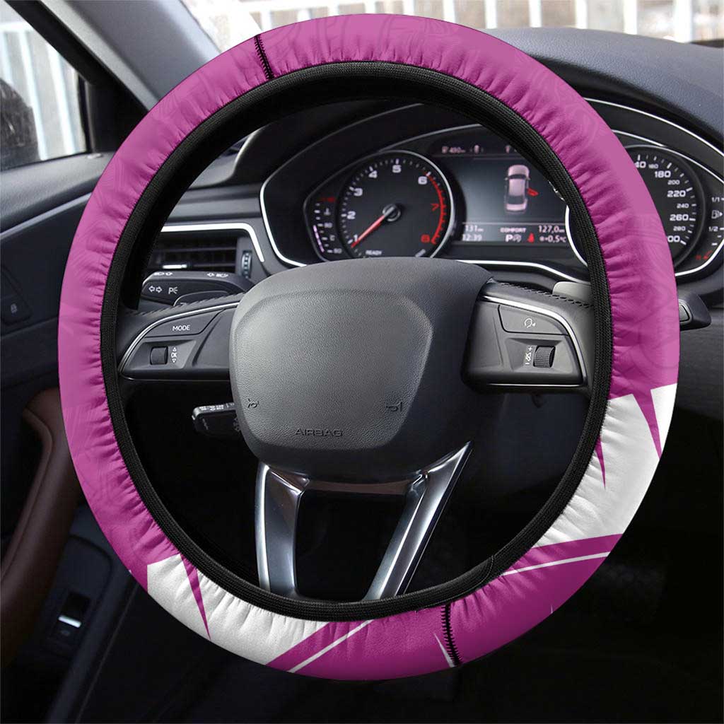 New Zealand Cricket Steering Wheel Cover Kiwi Birds Haka Dance Pink Fern Sporty Style