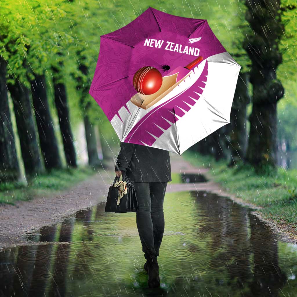 New Zealand Cricket Umbrella Kiwi Birds Haka Dance Pink Fern Sporty Style