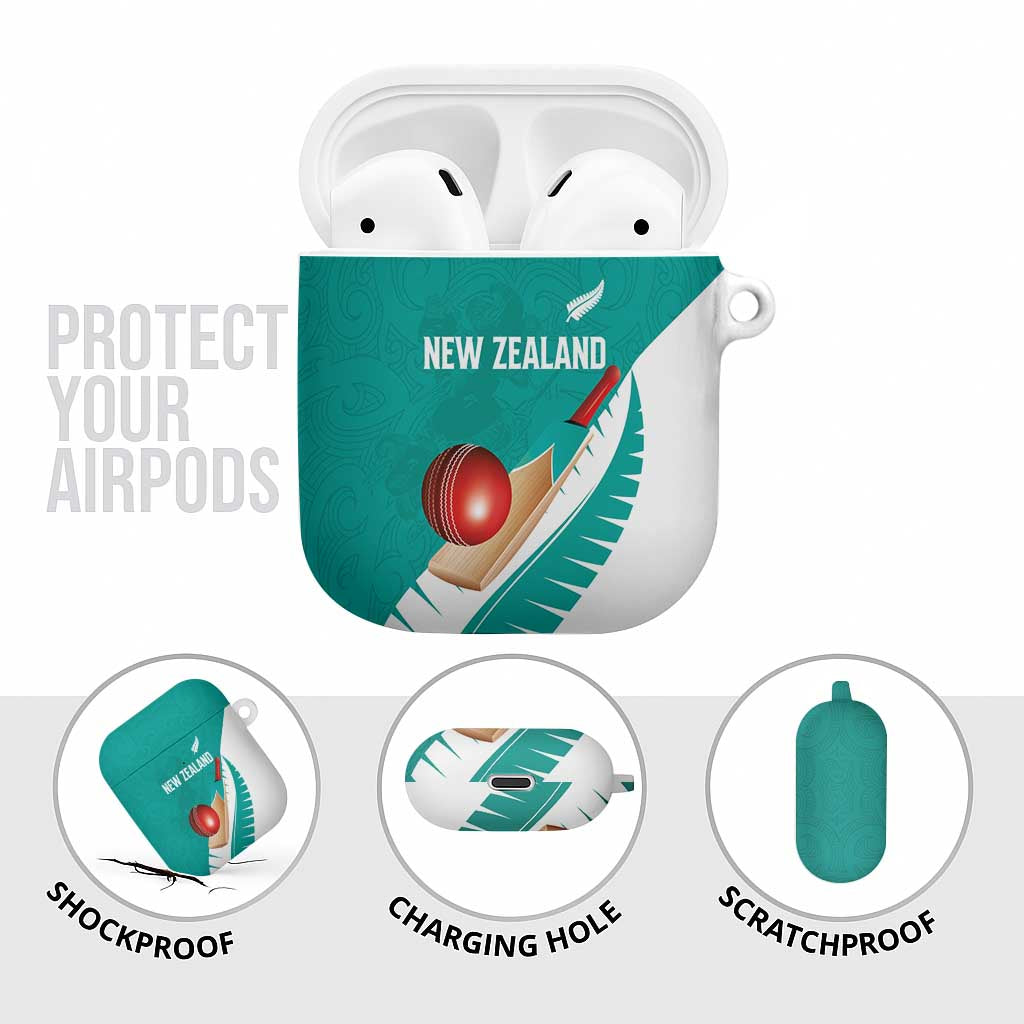 New Zealand Cricket AirPods Case Kiwi Birds Haka Dance Turquoise Fern Sporty Style