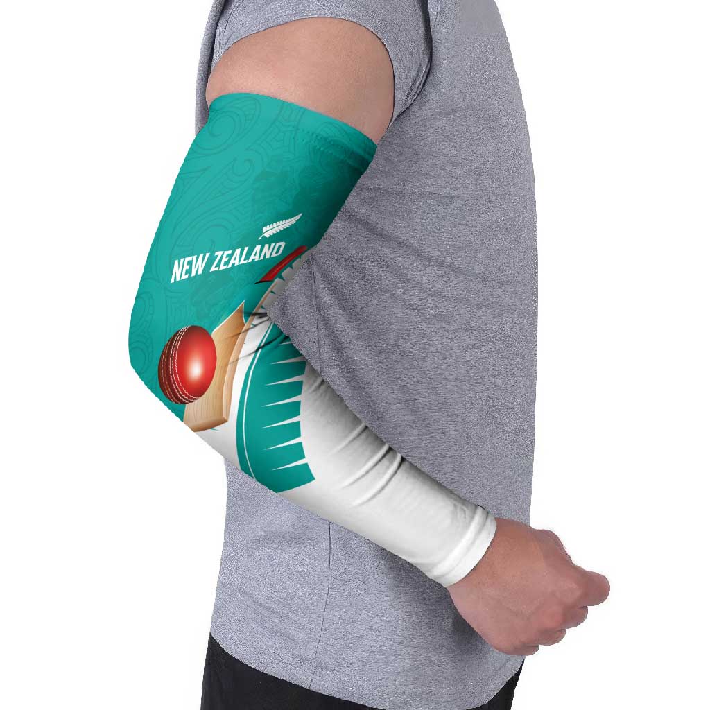 Custom New Zealand Cricket Arm Sleeves Kiwi Birds Haka Dance Turquoise Fern Sporty Style