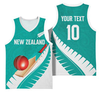 Custom New Zealand Cricket Basketball Jersey Kiwi Birds Haka Dance Turquoise Fern Sporty Style