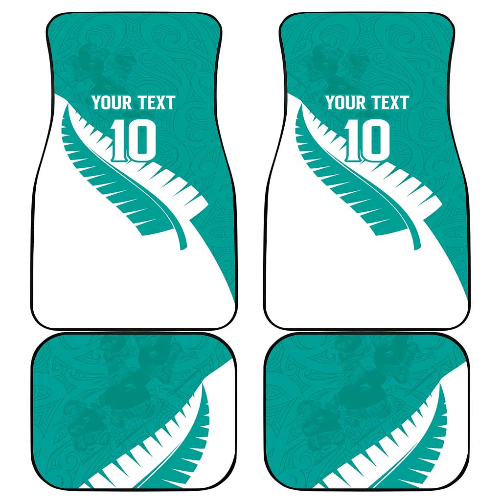 Custom New Zealand Cricket Car Mats Kiwi Birds Haka Dance Turquoise Fern Sporty Style