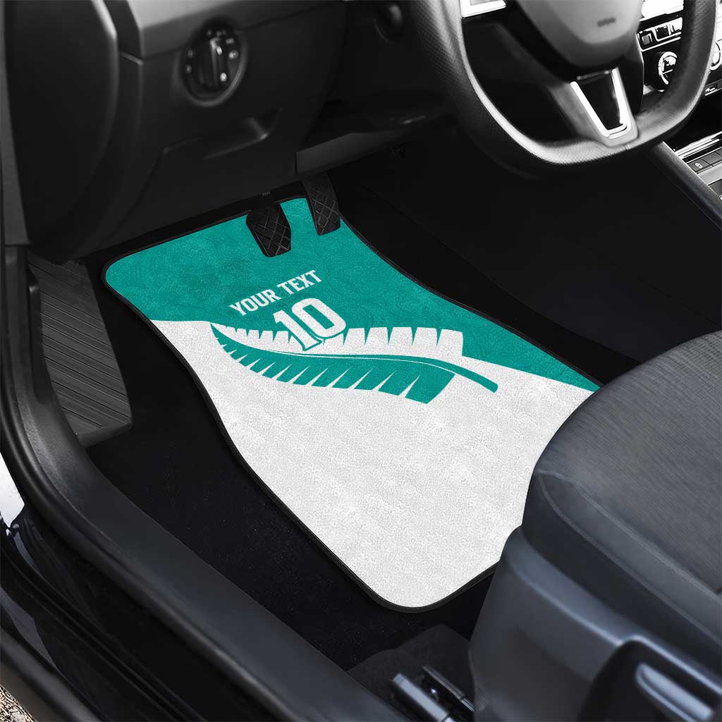 Custom New Zealand Cricket Car Mats Kiwi Birds Haka Dance Turquoise Fern Sporty Style