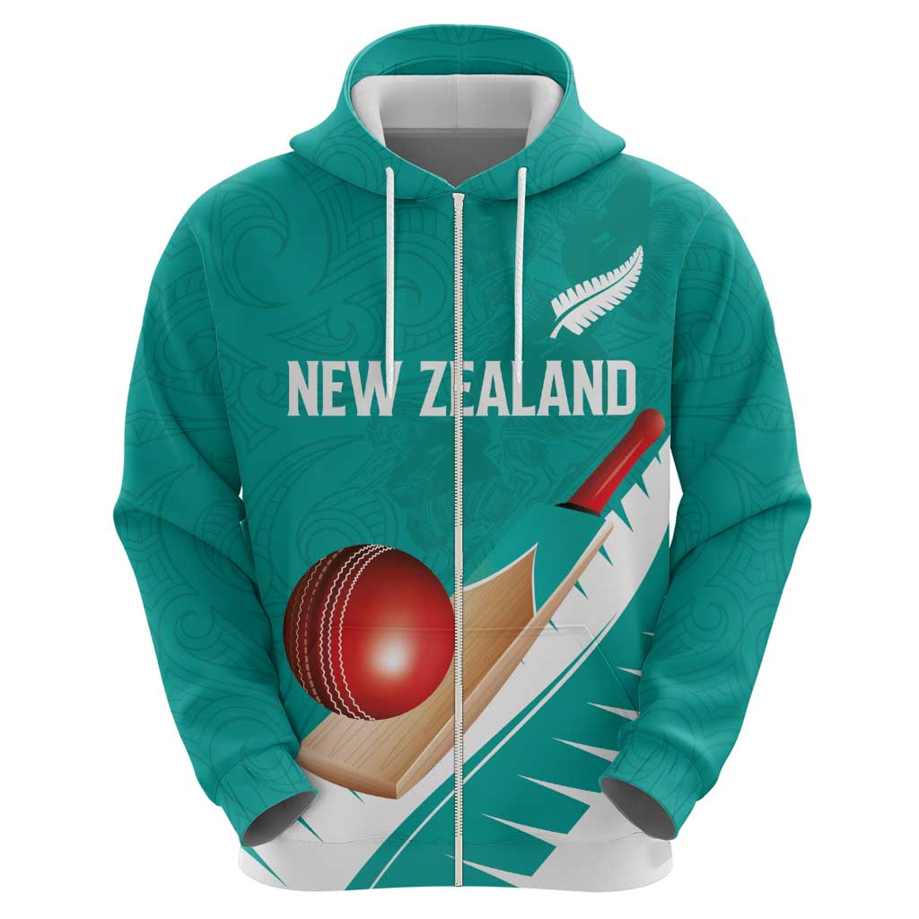 Custom New Zealand Cricket Hoodie Kiwi Birds Haka Dance Turquoise Fern Sporty Style