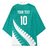Custom New Zealand Cricket Kimono Kiwi Birds Haka Dance Turquoise Fern Sporty Style