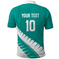 Custom New Zealand Cricket Polo Shirt Kiwi Birds Haka Dance Turquoise Fern Sporty Style