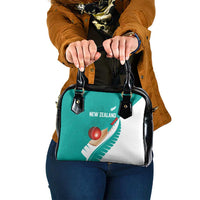 New Zealand Cricket Shoulder Handbag Kiwi Birds Haka Dance Turquoise Fern Sporty Style