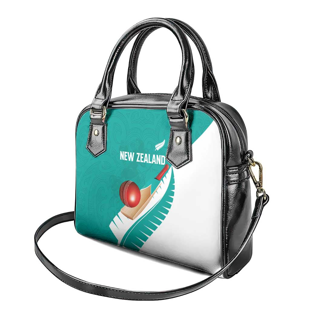 New Zealand Cricket Shoulder Handbag Kiwi Birds Haka Dance Turquoise Fern Sporty Style