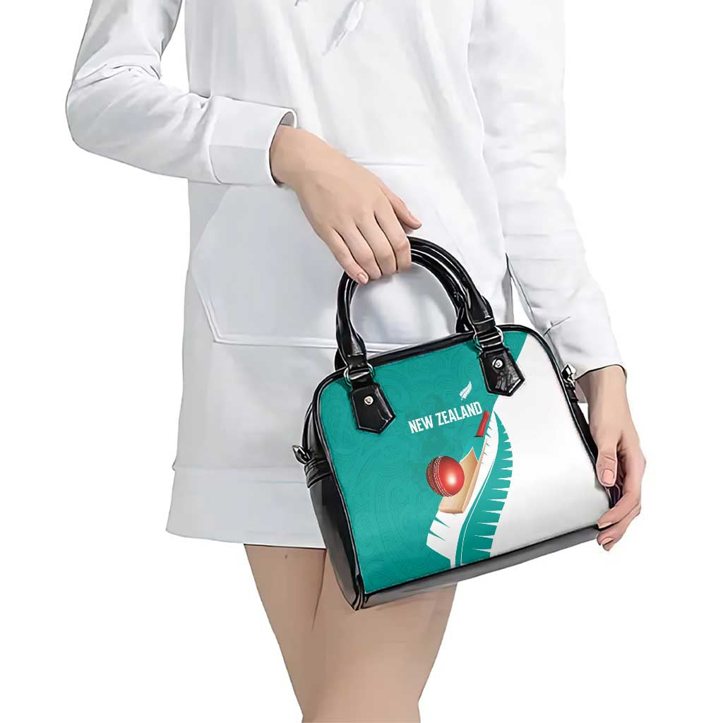 New Zealand Cricket Shoulder Handbag Kiwi Birds Haka Dance Turquoise Fern Sporty Style
