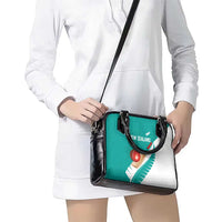 New Zealand Cricket Shoulder Handbag Kiwi Birds Haka Dance Turquoise Fern Sporty Style