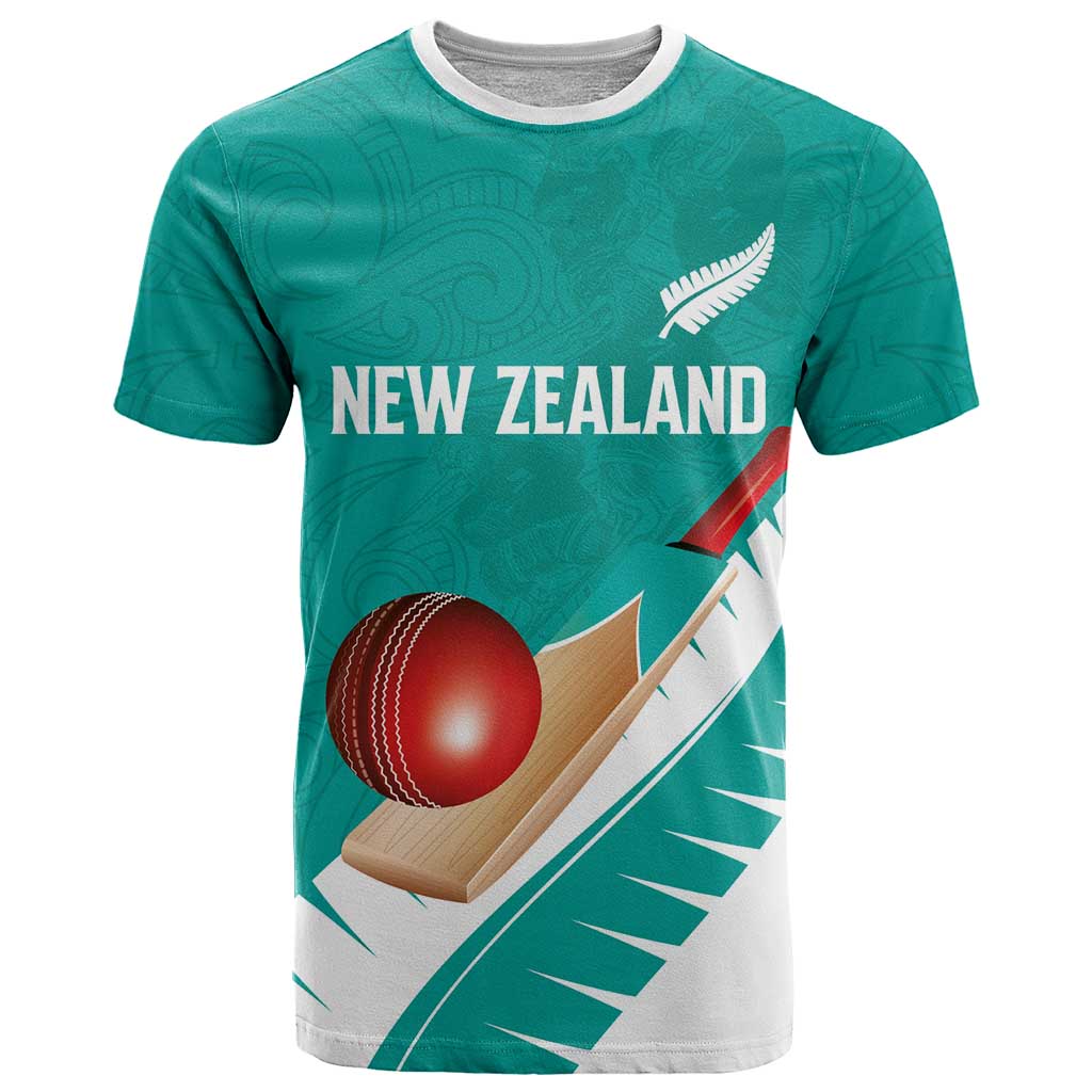 Custom New Zealand Cricket T Shirt Kiwi Birds Haka Dance Turquoise Fern Sporty Style