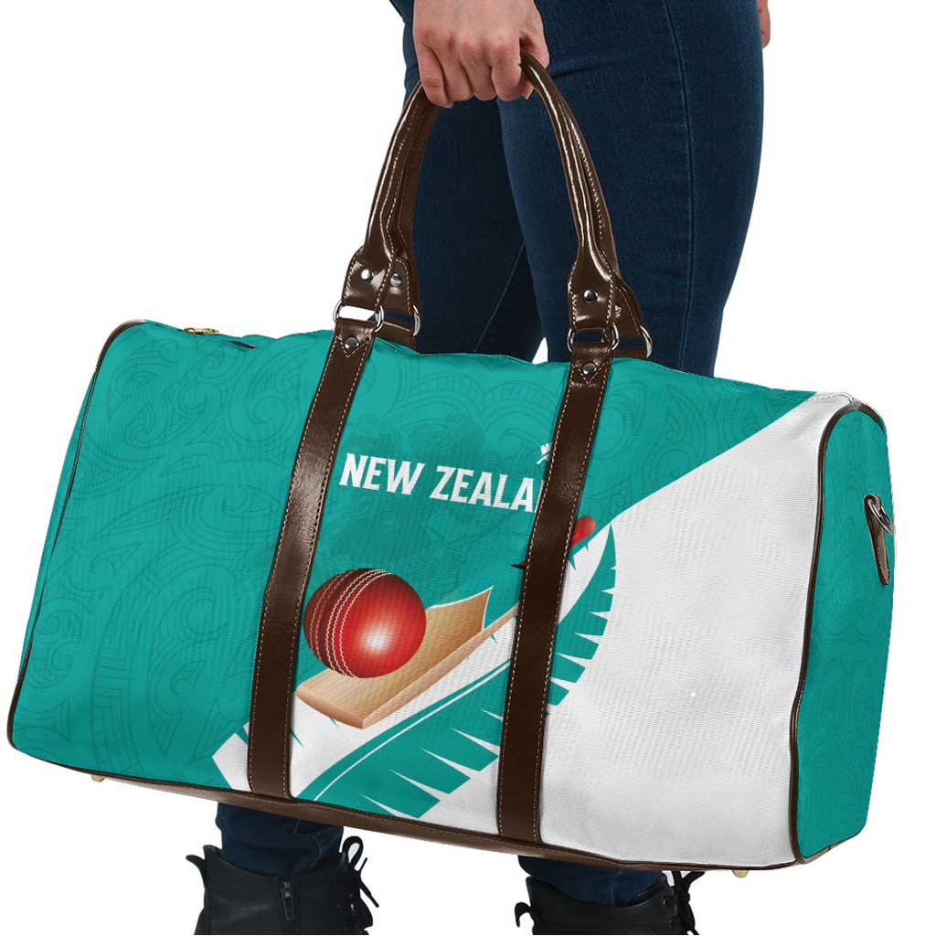 New Zealand Cricket Travel Bag Kiwi Birds Haka Dance Turquoise Fern Sporty Style