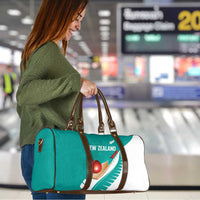 New Zealand Cricket Travel Bag Kiwi Birds Haka Dance Turquoise Fern Sporty Style