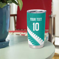 Custom New Zealand Cricket Tumbler Cup Kiwi Birds Haka Dance Turquoise Fern Sporty Style