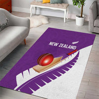 New Zealand Cricket Area Rug Kiwi Birds Haka Dance Purple Fern Sporty Style LT03 - Polynesian Pride