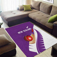 New Zealand Cricket Area Rug Kiwi Birds Haka Dance Purple Fern Sporty Style LT03 - Polynesian Pride