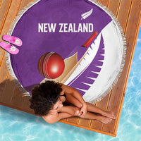 New Zealand Cricket Beach Blanket Kiwi Birds Haka Dance Purple Fern Sporty Style