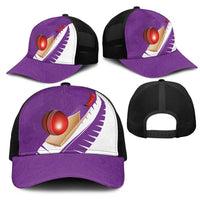 New Zealand Cricket Mesh Trucker Cap Kiwi Birds Haka Dance Purple Fern Sporty Style