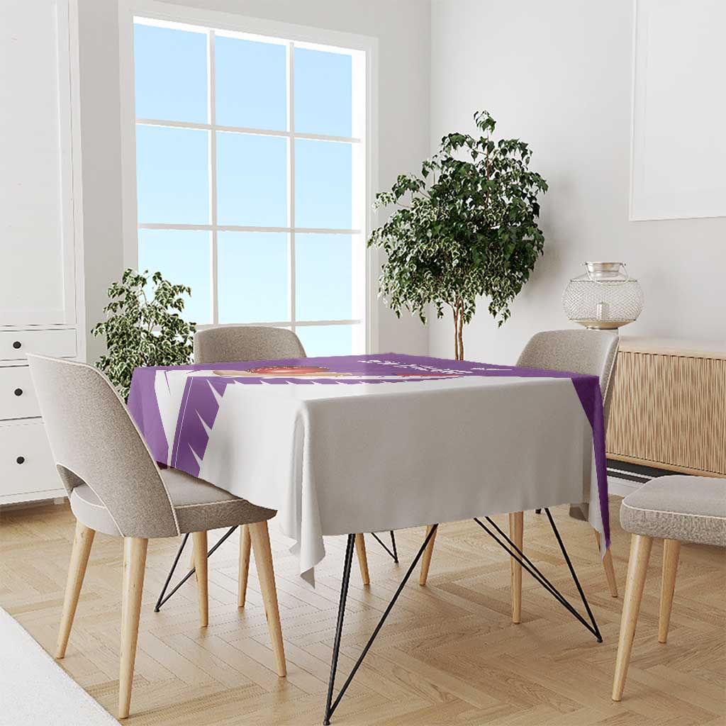 New Zealand Cricket Tablecloth Kiwi Birds Haka Dance Purple Fern Sporty Style