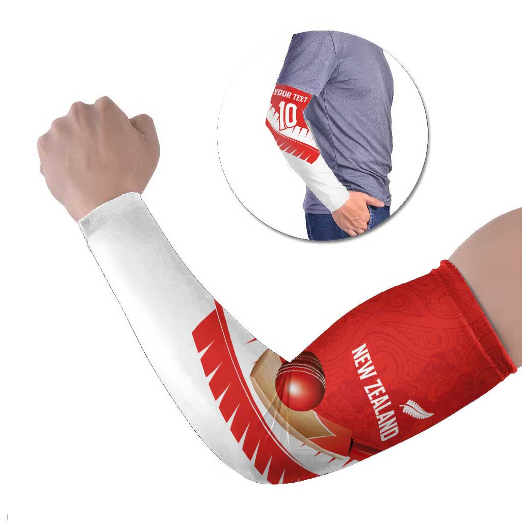 Custom New Zealand Cricket Arm Sleeves Kiwi Birds Haka Dance Red Fern Sporty Style