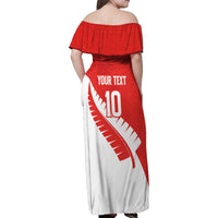 Custom New Zealand Cricket Family Matching Off Shoulder Maxi Dress and Hawaiian Shirt Kiwi Birds Haka Dance Red Fern Sporty Style LT03 - Polynesian Pride