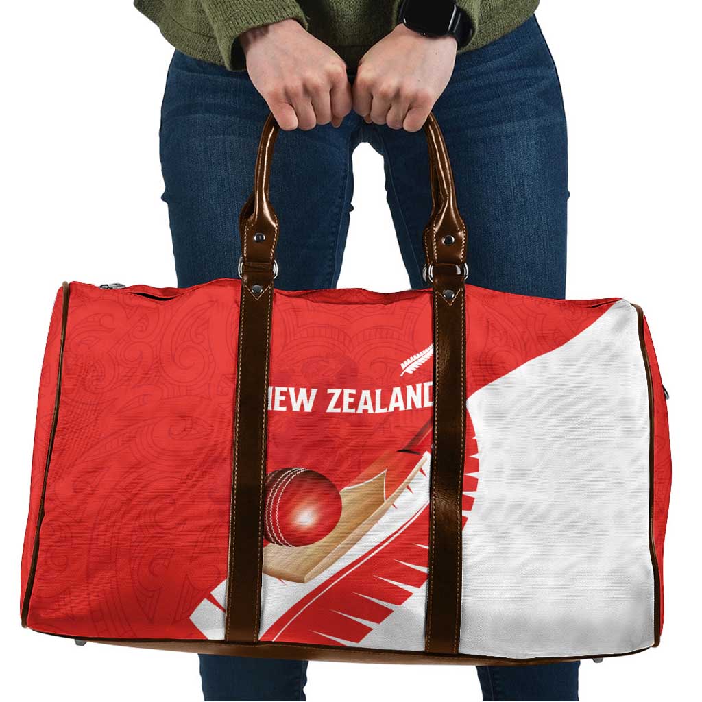 New Zealand Cricket Travel Bag Kiwi Birds Haka Dance Red Fern Sporty Style