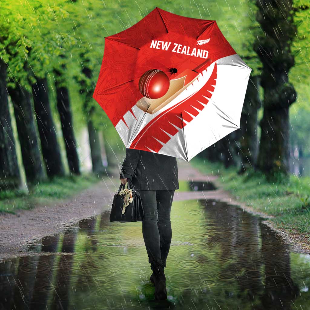 New Zealand Cricket Umbrella Kiwi Birds Haka Dance Red Fern Sporty Style