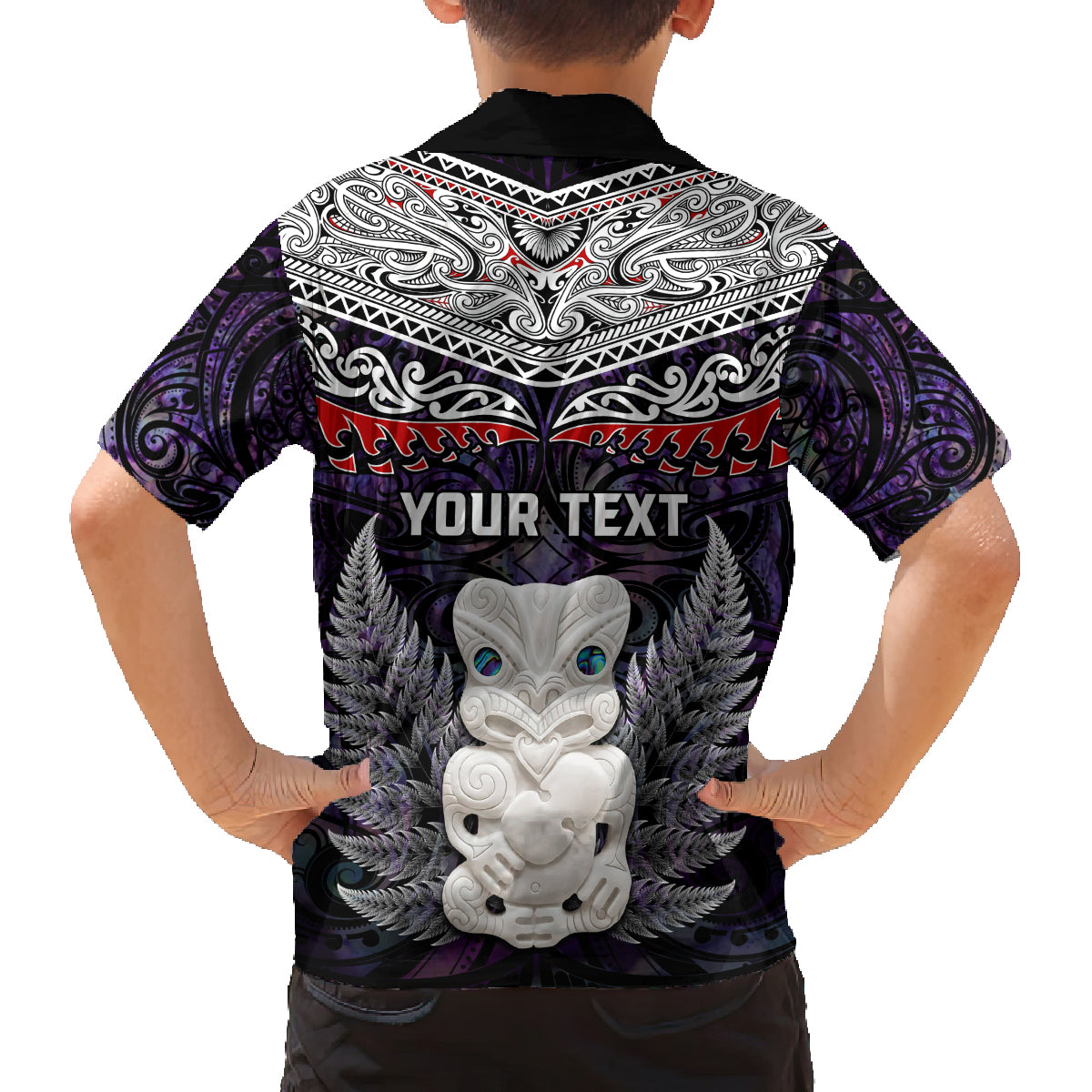 New Zealand Hei Tiki Family Matching Long Sleeve Bodycon Dress and Hawaiian Shirt Maori Purple Papua Shell Pattern LT03 - Polynesian Pride