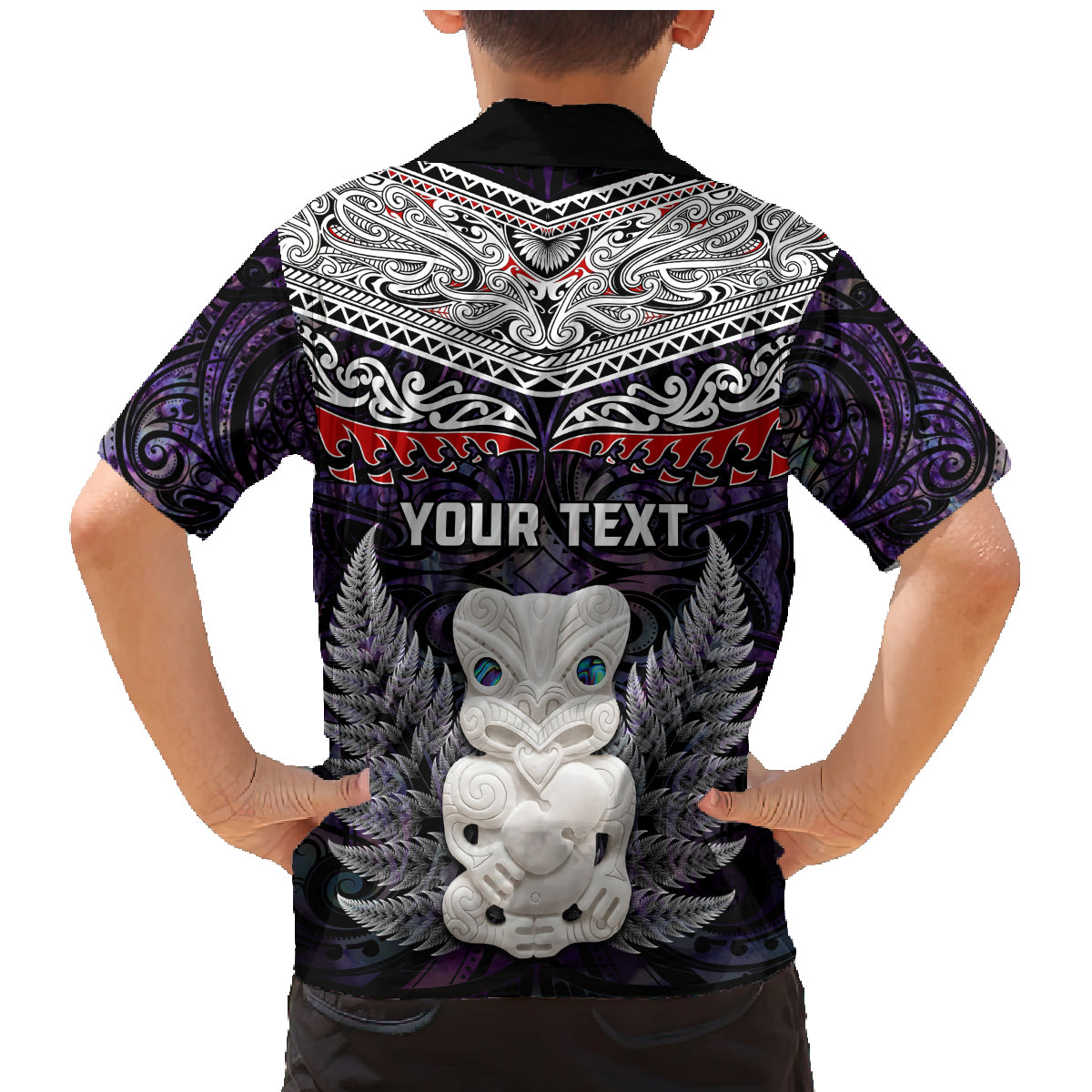 New Zealand Hei Tiki Family Matching Mermaid Dress and Hawaiian Shirt Maori Purple Papua Shell Pattern LT03 - Polynesian Pride