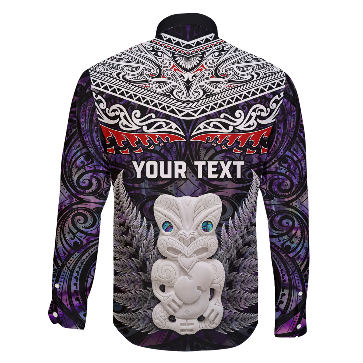 New Zealand Hei Tiki Family Matching Short Sleeve Bodycon Dress and Hawaiian Shirt Maori Purple Papua Shell Pattern LT03 - Polynesian Pride