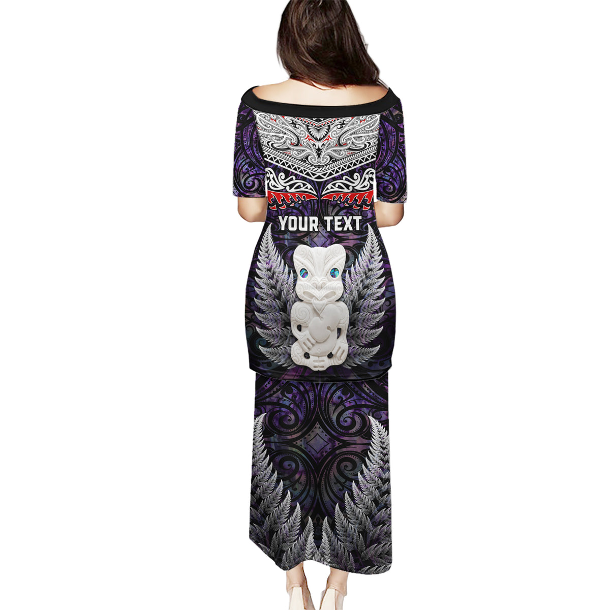 New Zealand Hei Tiki Puletasi Maori Purple Papua Shell Pattern LT03 - Polynesian Pride