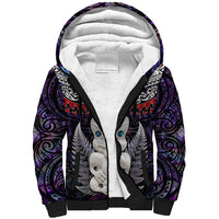New Zealand Hei Tiki Sherpa Hoodie Maori Purple Papua Shell Pattern LT03 Unisex Purple - Polynesian Pride