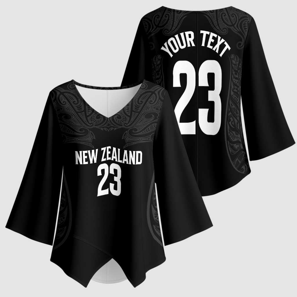 New Zealand Basketball Ta Moko Tribal Custom Kimono Sleeve Blouse LT03 - Polynesian Pride